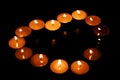 Valentin's heart made of candles Royalty Free Stock Photo