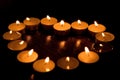 Valentin's heart made of candles Royalty Free Stock Photo
