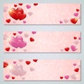 Valentine`s Day pink luxury vector banners collection Royalty Free Stock Photo