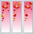 Valentine`s Day pink luxury vector banners collection Royalty Free Stock Photo