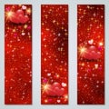 Valentine`s Day red luxury vector banners collection Royalty Free Stock Photo
