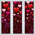 Valentine`s Day luxury vector banners collection Royalty Free Stock Photo