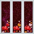 Valentine`s Day luxury vector banners collection Royalty Free Stock Photo