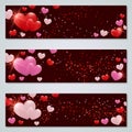 Valentine`s Day luxury vector banners collection Royalty Free Stock Photo