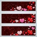 Valentine`s Day luxury vector banners collection Royalty Free Stock Photo