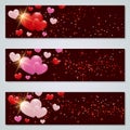 Valentine`s Day luxury vector banners collection Royalty Free Stock Photo