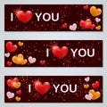 Valentine`s Day luxury vector banners collection Royalty Free Stock Photo