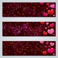 Valentine`s Day luxury vector banners collection Royalty Free Stock Photo