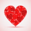 Valentine abstract red mosaic heart