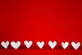 Valentine background with copy space concept, white hearts on red backgrounds with text for space Royalty Free Stock Photo