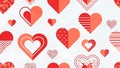 Valentine background with geometric heart shapes and modern pattern Royalty Free Stock Photo