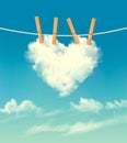 Valentine background with a heart shaped cloud. Royalty Free Stock Photo