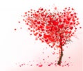 Valentine background with heart shaped tree.