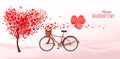 Valentine background with heart shaped tree. Royalty Free Stock Photo