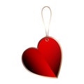 Valentine background, Lonely heart hanging on white background