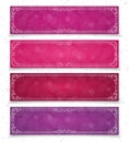 Valentine banner set different color lovely background