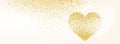 Valentine banners with hearts and golden glittering background - Facebook cover, -vector