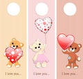 valentine banners with teddy bears and hearts Royalty Free Stock Photo