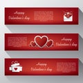 Valentine banners for your website with envelope,