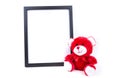 Valentine bear with a black picture frame