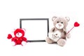 Valentine bear with a black picture frame