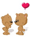 Valentine bear couple Royalty Free Stock Photo