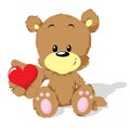 Valentine bear with heart Royalty Free Stock Photo
