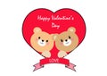 Valentine bears vector