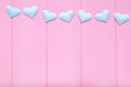 Valentine blue fabric hearts