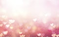 Valentine bokeh,blurred hearts backdrop.Abstract romantic background