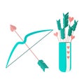 Valentine bow and arrows colored Royalty Free Stock Photo