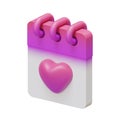 Valentine Calendar 3D Isometric Render Element
