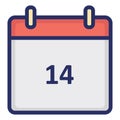 Valentine calendar, dating Isolated Vector Icon which can be easily modified or edited