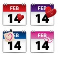 Valentine calendar set of four