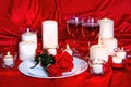 Valentine Candlelight, Wine and Roses Royalty Free Stock Photo