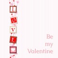 Valentine card with abstract letters love