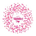 Valentine card heart confetti valentines day text Royalty Free Stock Photo