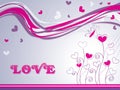 Valentine card illustration on abstract background