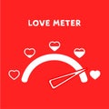 Valentine card with love gauge concept design on red background suitable for cards, postcards, promotion, etc. Eps10 vector design Royalty Free Stock Photo