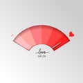 Valentine card with love gauge concept design on white background suitable for cards, postcards, promotion. Layered love Royalty Free Stock Photo