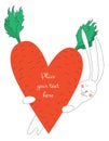 Valentine card with rabbit