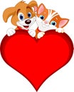 Valentine Cat and dog sign Royalty Free Stock Photo