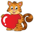 Valentine cat topic image 1 Royalty Free Stock Photo