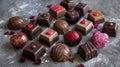 Valentine chocolate assortment poster Royalty Free Stock Photo