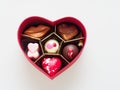 Valentine chocolate gift box in heart shape isolated over white background Royalty Free Stock Photo