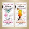 Valentine cocktail party poster. Royalty Free Stock Photo