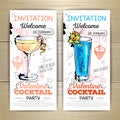 Valentine cocktail party poster. Royalty Free Stock Photo