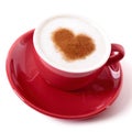 Valentine coffee with chocolate heart Royalty Free Stock Photo
