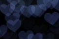 Valentine Colorful heart-shaped white on black background lighting bokeh for decoration at night backdrop wallpaper blurred valent