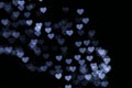 Valentine Colorful heart-shaped white on black background lighting bokeh for decoration at night backdrop wallpaper blurred valent